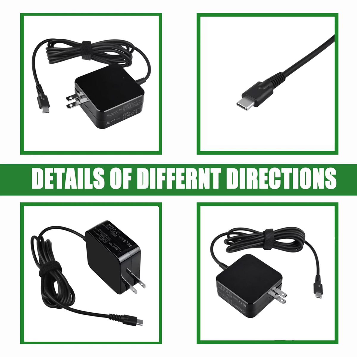 KONKIN BOO Compatible 45W Type-C AC Adapter Charger Replacement for 300e Chromebook 2nd Gen MTK Type 81QC