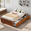 Oris Twin Size Wooden Platform Bed - Oak - Exclusive Design