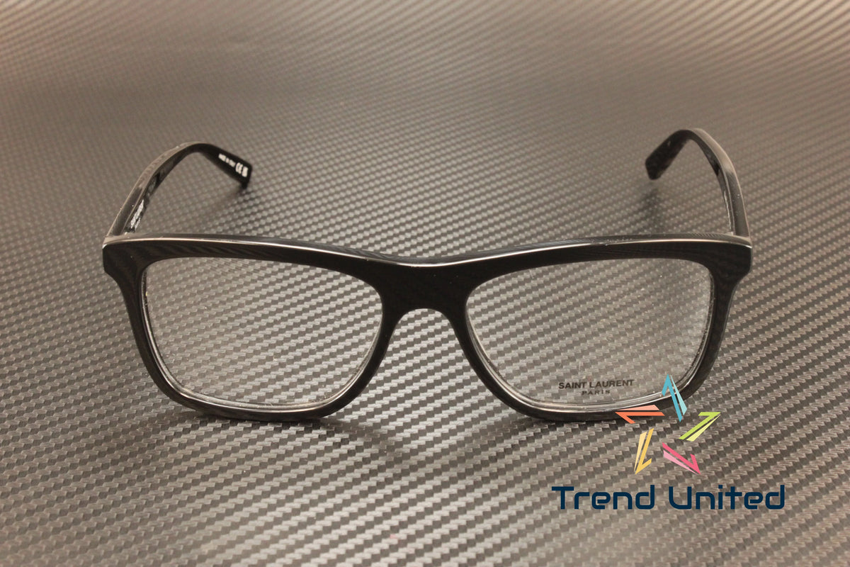 Stylish SAINT LAURENT SL 481 001 Rectangular Squared Black 55 mm Men's Eyeglasses