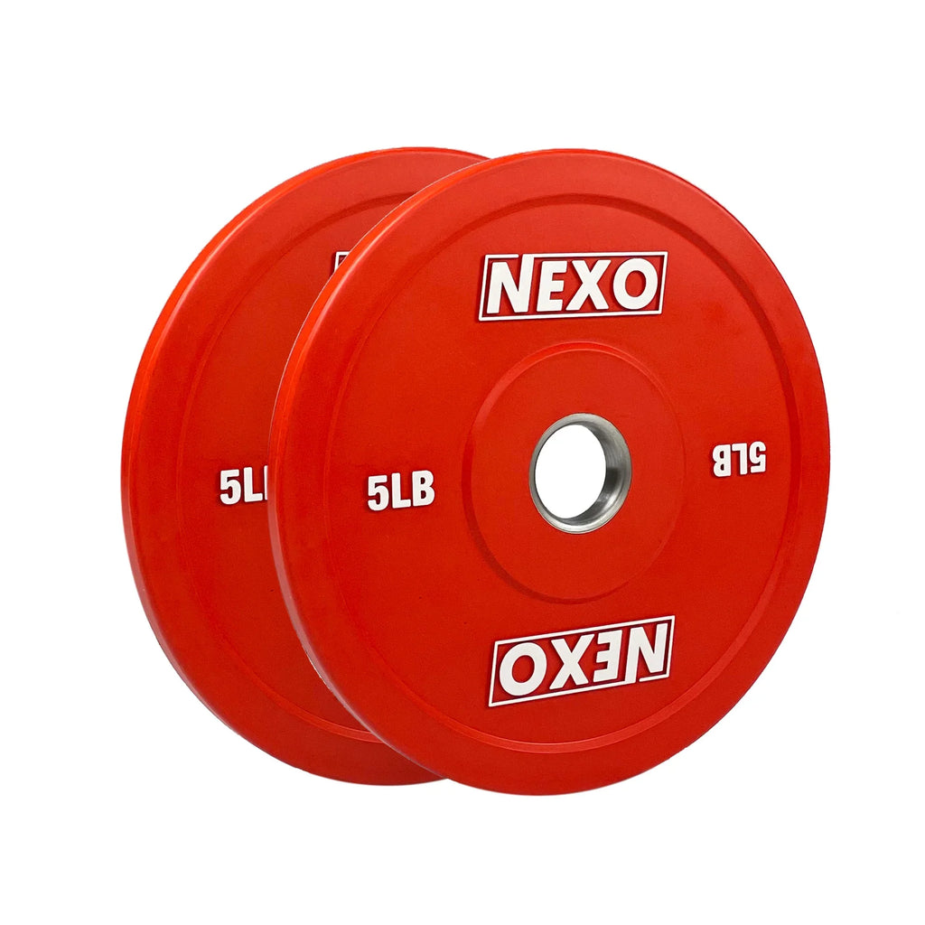 NEXO Color 175LB Rubber Bumper Plate Set - Premium Matte Finish 2x 45LB 2x 25LB 2x 10LB 2x 5LB & 2x 2.5LB Colored Cross Training Weight Plates - Exclusive Design