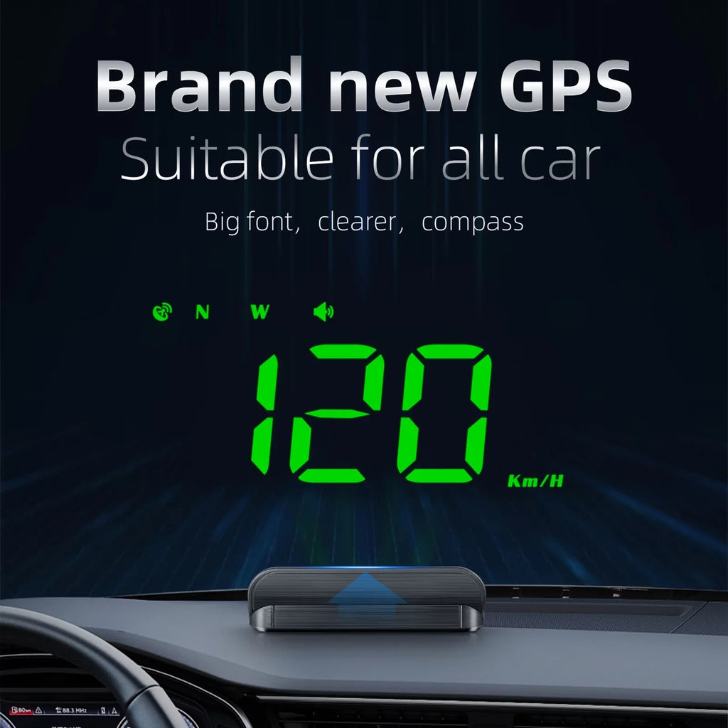 moobody Car HUD 3.5 inch Head-up Display Windshield Projecter Digital Vehicle Speedometer GPS Model Overspeed Warning Fatigue Driving Alarm