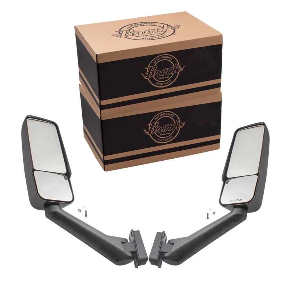 Brock Replacement Driver and Passenger Set Manual Side View Door Mirrors Compatible with 2003-2009 Kodiak Topkick Truck 25886110 - Exclusive Design
