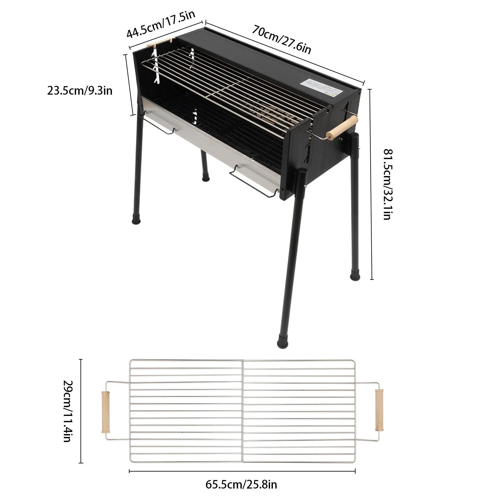Miumaeov Barbecue Charcoal Grill Portable Charcoal Grill 304 Food Grade Stainless Steel Folding Grill with BBQ Tool Kits for Camping Grill Picnic