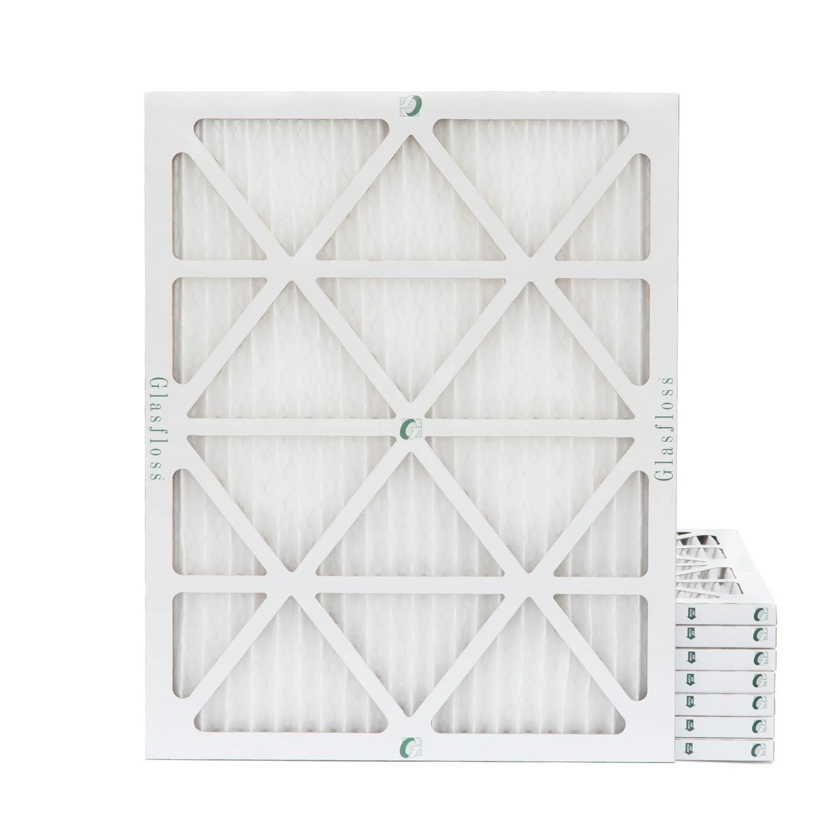 16x20x1 MERV 10 Pleated AC Furnace Air Filters by Glasfloss Industries. ( 8 Pack ) Exact Size: 15-1/2 x 19-1/2 x 7/8 - Exclusive Design