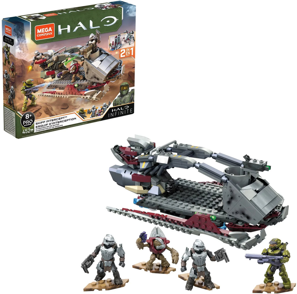 MEGA Halo Skift Intercept Building Kit with Spartan MK VII Action Figure (452 Pieces) - Exclusive Design