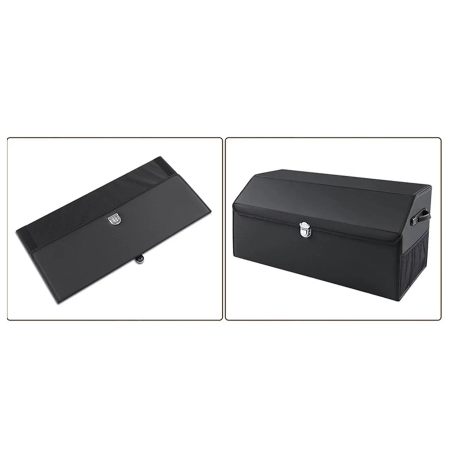 Stylish Car Trunk Organizer Dustproof with Handles Foldable Car Storage Box Bin for Cars L