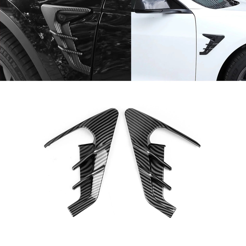 Xotic Tech Side Marker View Camera Indicator Turn Signal Cover Trim, Carbon Fiber Pattern, Compatible with Tesla Model 3 Model Y 2021+