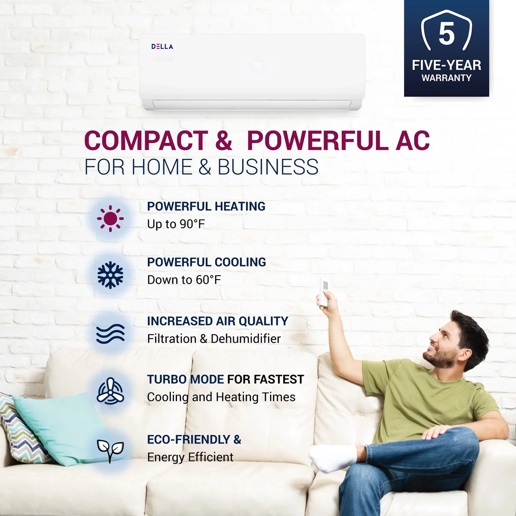 Stylish Della 27K BTU ODU Tri 3 Zone 9K 9K 9K BTU 20 SEER 208/230V Cools Up to 1200 Sq.Ft Wifi Energy Efficient Multi Zone Ductless Mini Split Air Conditioner Heat Pump Full Set with 16ft Installation Kits