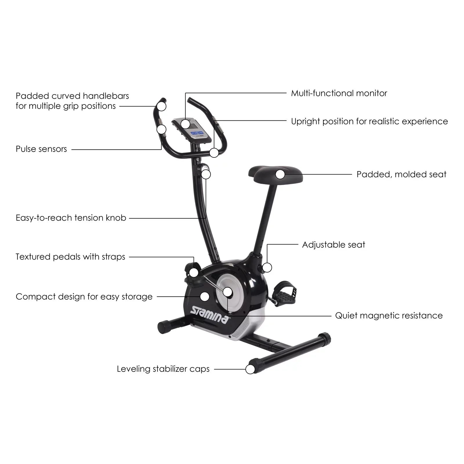 Stamina Magnetic Upright Exercise Bike 1310 - Exclusive Design