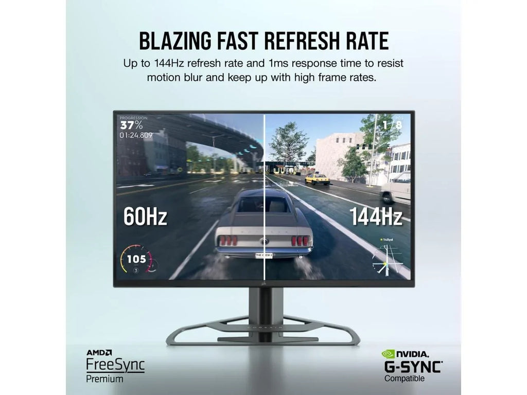 Stylish CORSAIR XENEON 32UHD144 32-Inch IPS UHD (3840 x 2160), FreeSync Premium, G-Sync, 144Hz Refresh Rate, DisplayHDR600 Gaming Monitor
