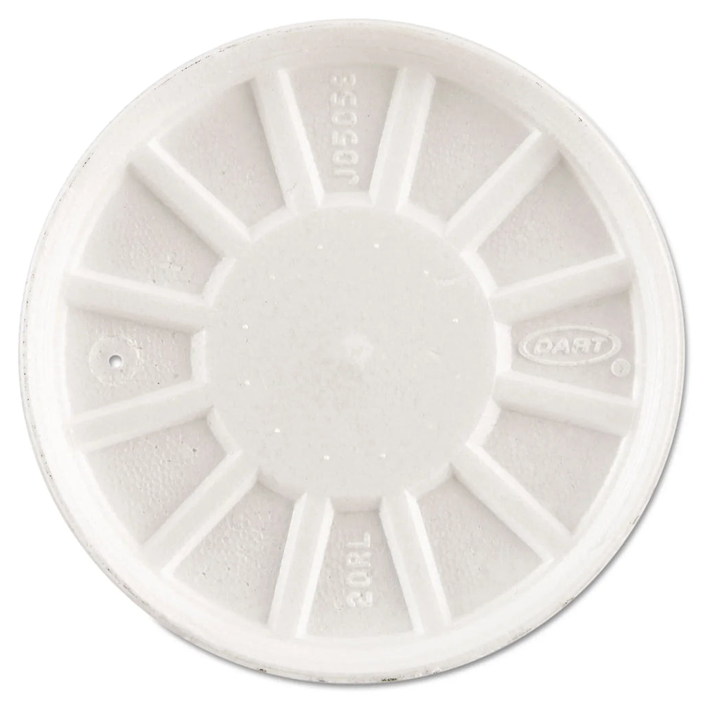 Dart DCC20RL Vented Foam Lids Fits 6 to 32 oz Cups, White - Case of 5 - Exclusive Design