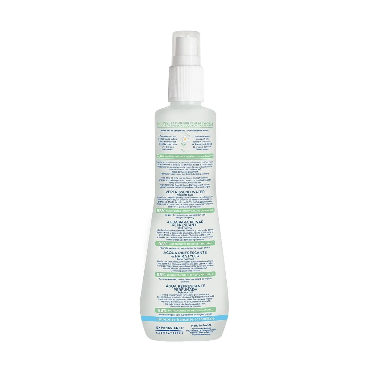Stylish Mustela Baby Hair Styler & Skin Freshener - with Natural Avocado & Chamomile Water - Vegan & Hypoallergenic - 6.76 fl. oz.