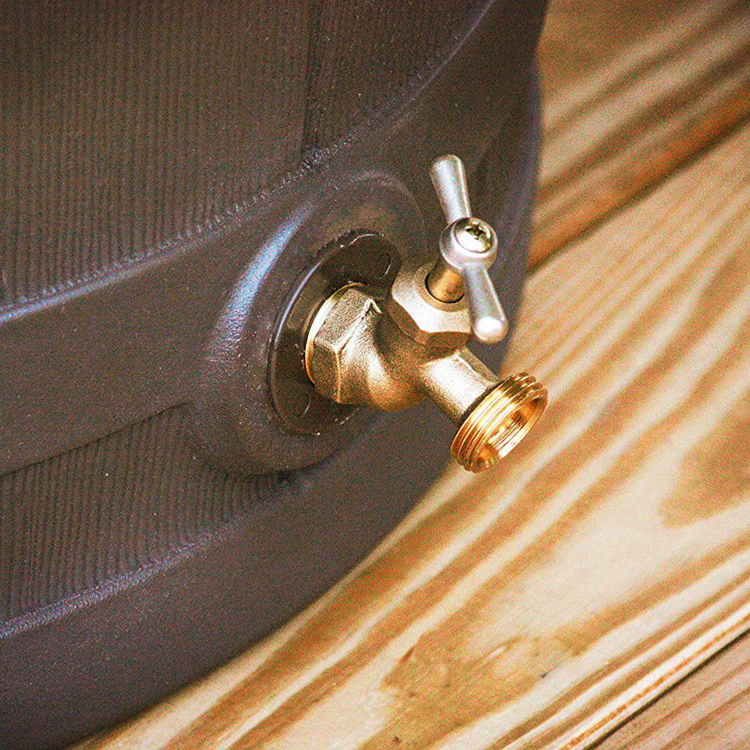 Stylish Good Ideas Rain Wizard 50 Gallon Rain Barrel Water Collector, Oak (2 Pack)